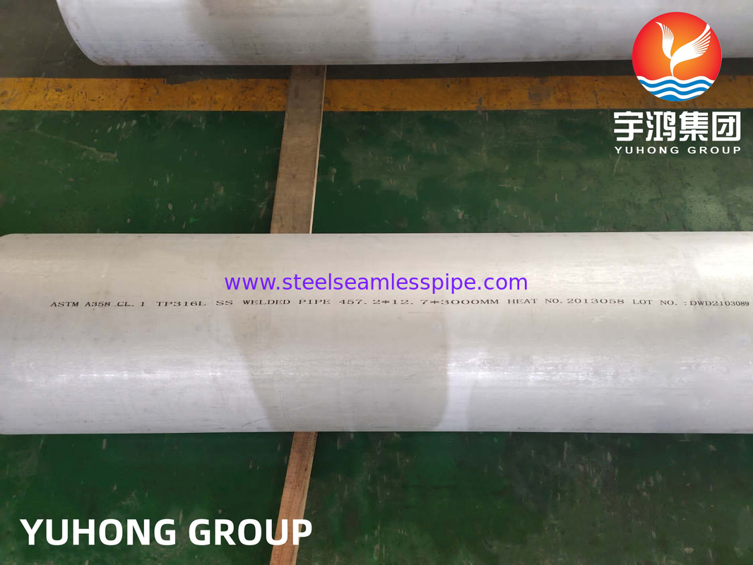 ASTM A358 Gr.1 TP316L لوله های جوشیده شده فولاد ضد زنگ برای کارخانه های تصفیه آب