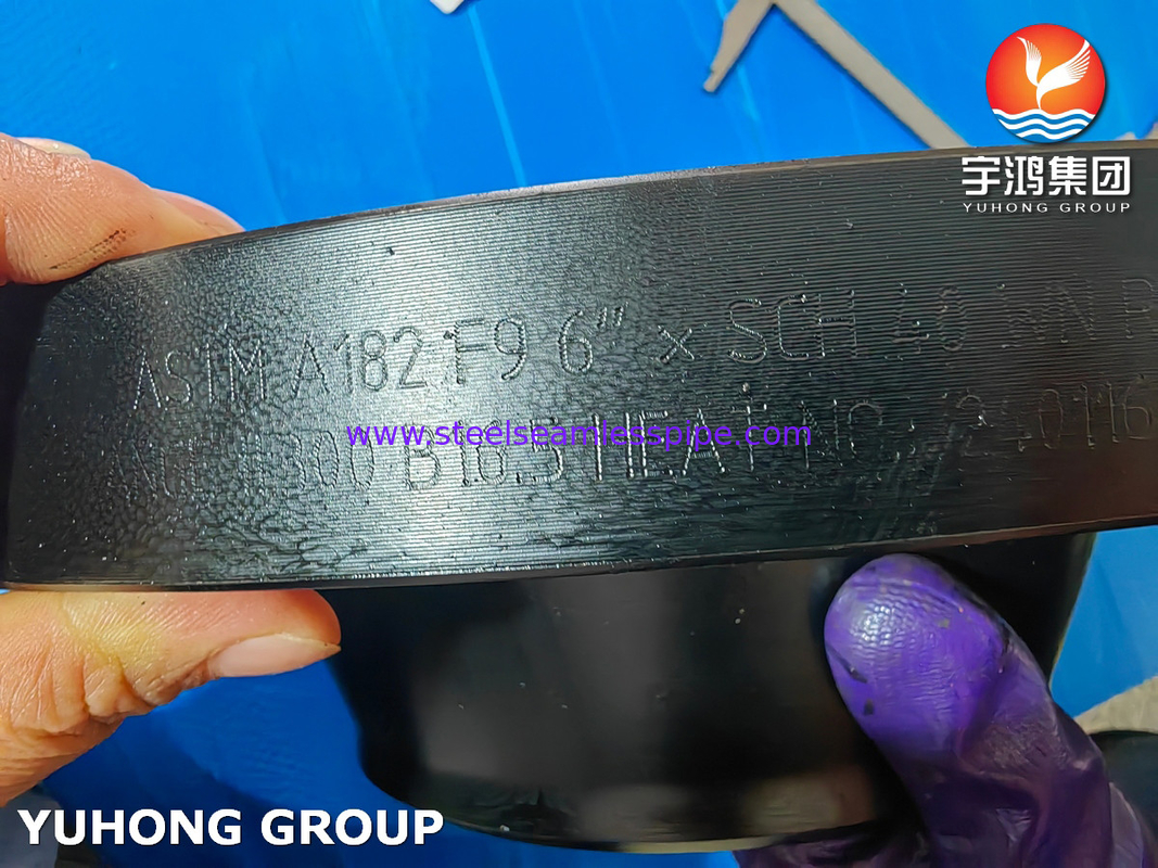 ASTM A182 Gr F9 فلنج گردن جوش فولاد آلیاژ ASME B16.5 فلنج WNRF جعل شده