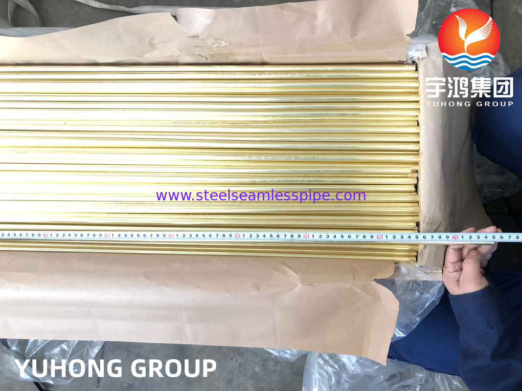 لوله بدون درز آلیاژ مس لوله برنجی B111 C44300 C70600 C71500 C12200 یخچال، خنک کننده هوا، تولید برق، کاربرد ظرف فشار