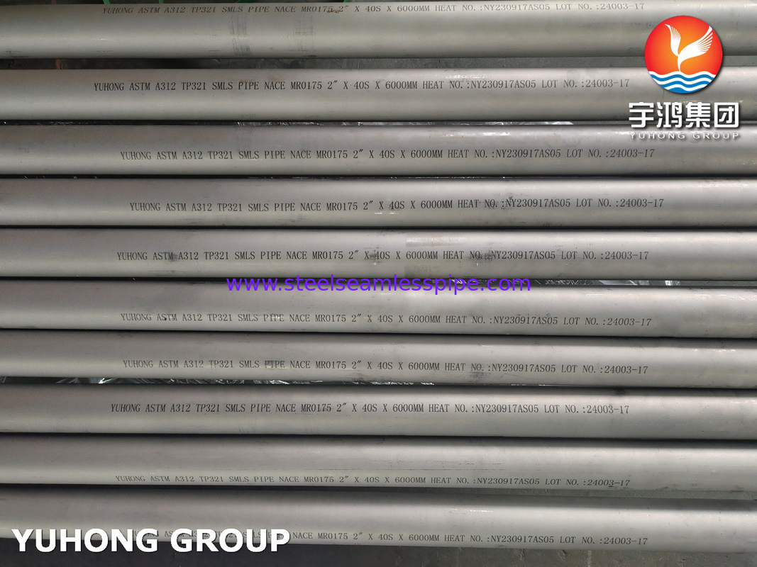ASTM A312 TP321 لوله های بی سیم فولاد ضد زنگ که برای صنعت گاز نفتی و صنایع شیمیایی پکیج شده اند