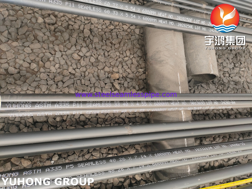 ASTM A335 P11 لوله بی سیم فولاد آلیاژ برای بیش از حد گرم کردن طول 6000mm WT 10.97mm
