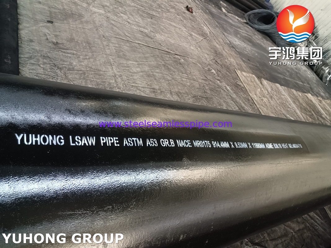 ASTM A53 / ASME SA53 درجه B LSAW لوله های جوشیده شده فولاد کربن NACE برای لوله های صنعتی