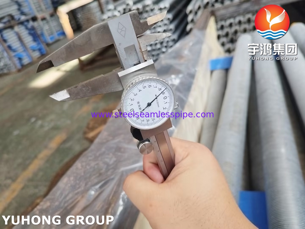 لوله فلز فولاد ضد زنگ ASTM A249 TP304L نوع L با نوار آلومینیومی برای خنک کننده هوا