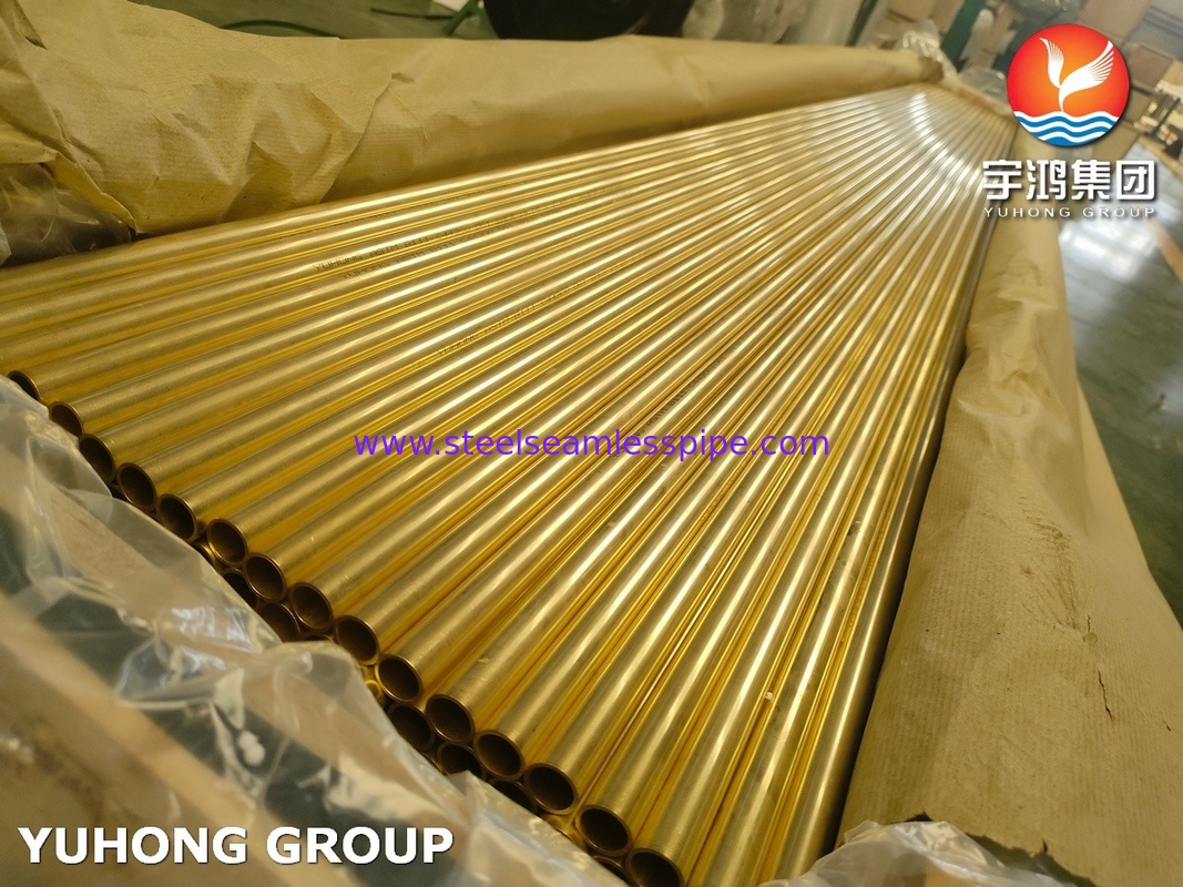 لوله برنجی Admiralty لوله آب برنز لوله آلیاژ مس Tu B111 C44300 19.05MM*2.11MM*7315MM ,O61,ET/HT مبدل حرارتی