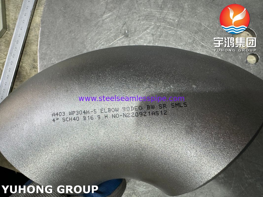 ASTM A403 WP304H فولاد ضد زنگ 90 درجه کوتاه فاصله آرنج بلت ولد بی سیم B16.9