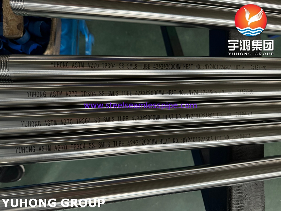 لوله بهداشتی بدون درز فولاد ضد زنگ آستنیتی ASTM A270 TP304 (S30400) برای صنایع غذایی