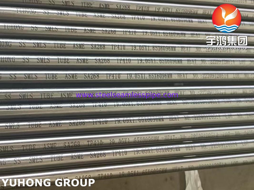ASME SA268 TP410 (1.4006) Seamless Stainless Steel Tube For Heat Exchanger And Boiler