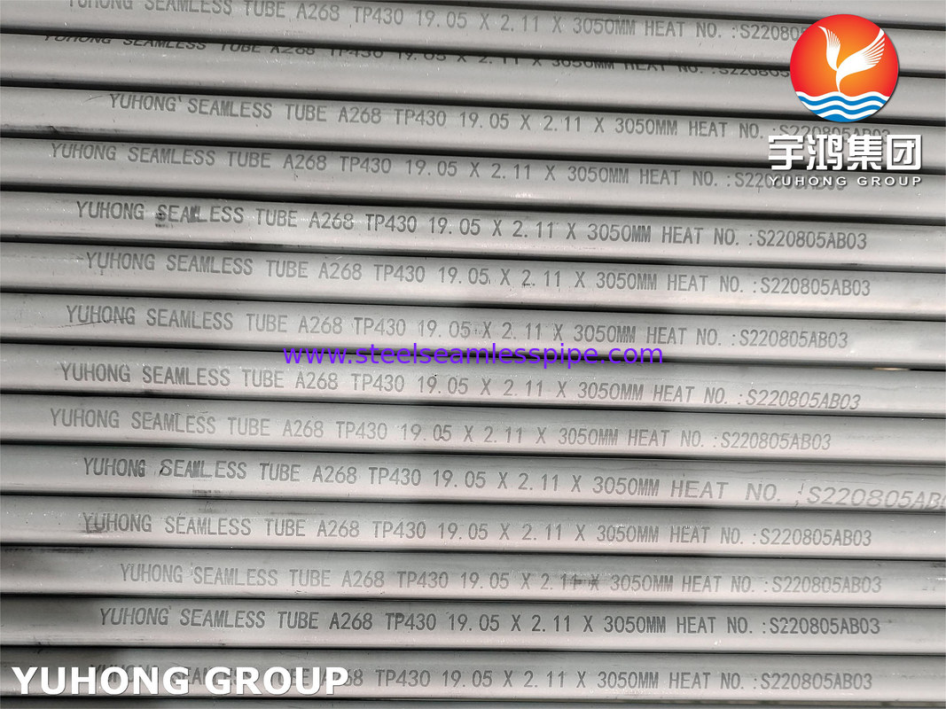 لوله فولادی ضد زنگ بدون درز فریتی و مارتنزیتی ASTM A268 TP430 برای سرویس در دمای بالا