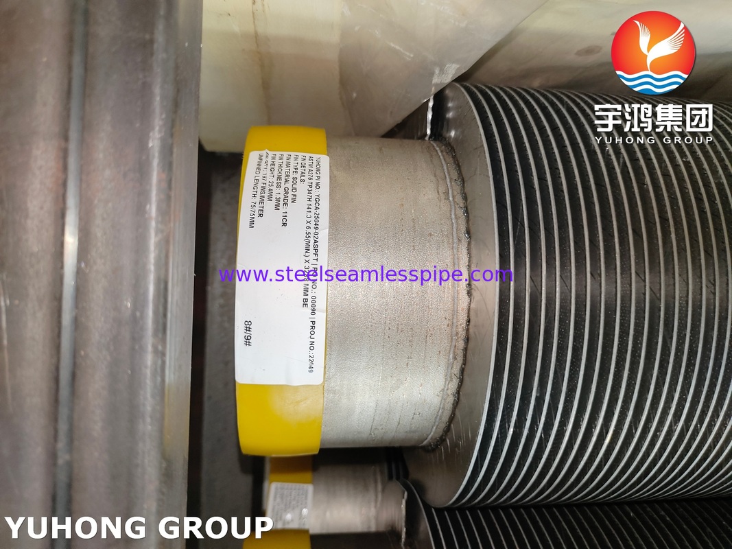 ASTM A376 TP347H لوله با باله های CS HFW Fin Tube، راه حل مقاوم به گرما حرفه ای