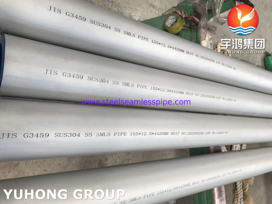 لوله بدون درز فولاد ضد زنگ JIS G3459 SUS304 میله توخالی برای خدمات عمومی خورنده