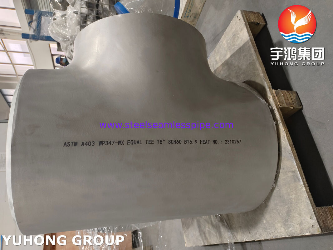 زانویی مساوی جوشی لب‌به‌لب فولاد ضد زنگ ASTM A403 WP347-WX مطابق با ASME B16.9