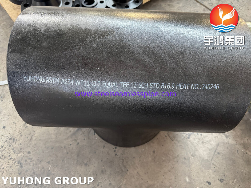 ASTM A234 WP11 CL2 فلز آلیاژ فولاد برابر Tee CrMo فلز آلیاژ فولاد Buttweld لوله نصب B16.9