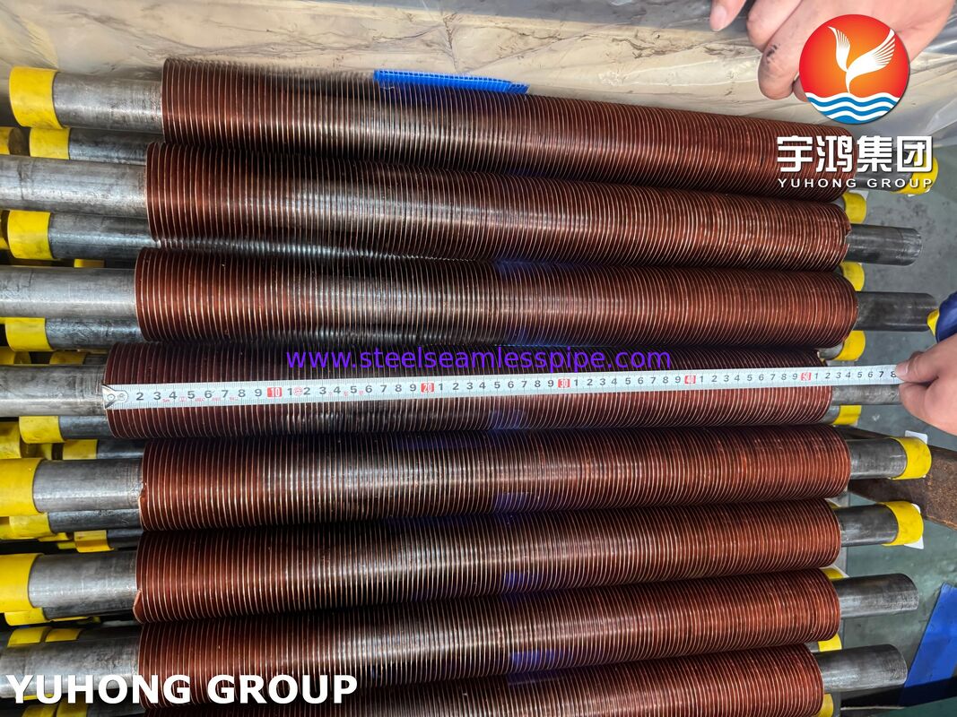 لوله های پره دار تعبیه شده ASTM A106 Gr.B با پره های مسی CU-T2 برای کولرهای هوا