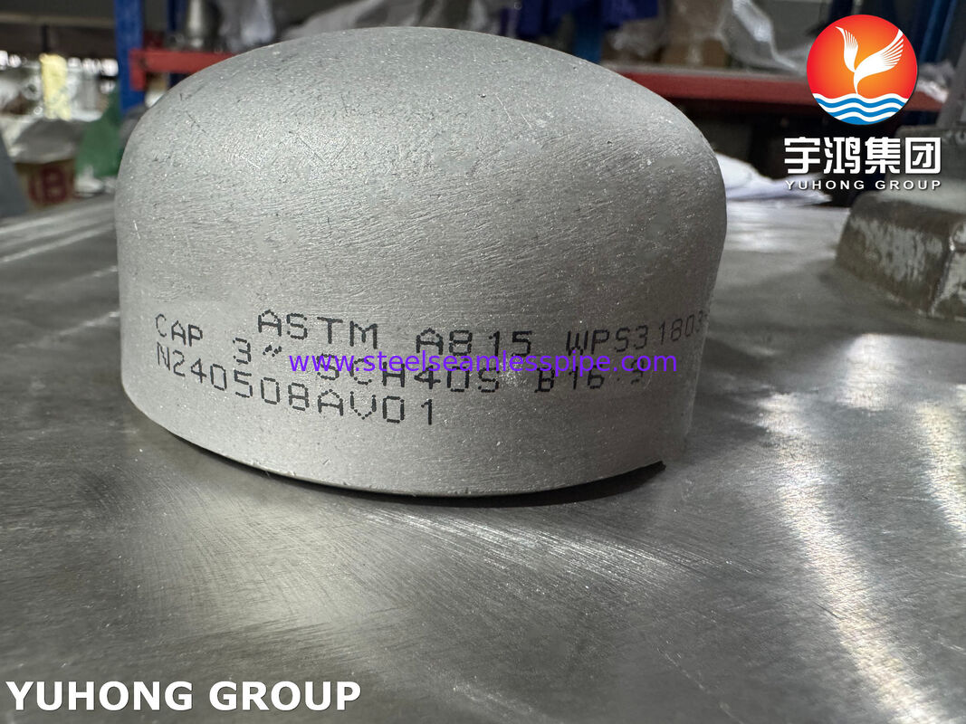 ASTM A815 WPS31803 کلاه لوله های فولاد ضد زنگ دو فلز دو فلز 2205 لوله های لوله