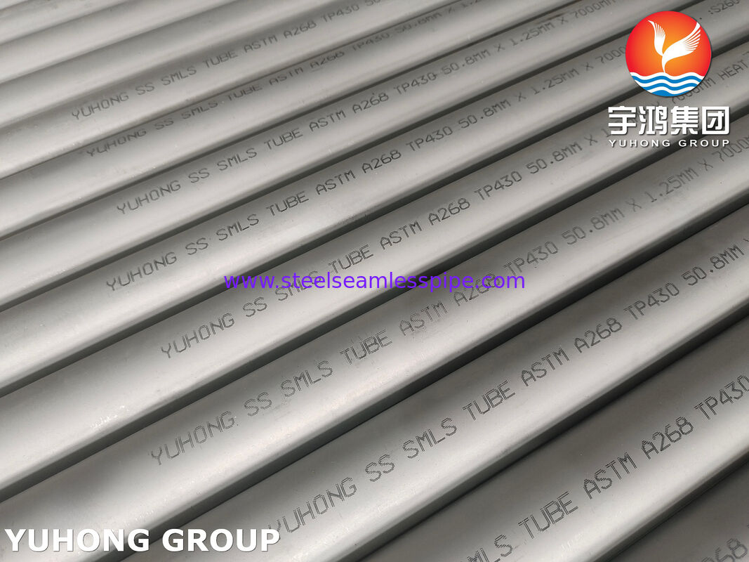 ASTM A268 TP430 ، UNS S43000 لوله بدون درز از فولاد ضد زنگ برای لوله مبادله گرما