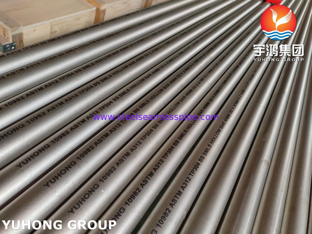 میلگرد توخالی فولاد ضد زنگ بدون درز ASTM A312 TP304 / UNS S30400 برای صنعت شیمیایی
