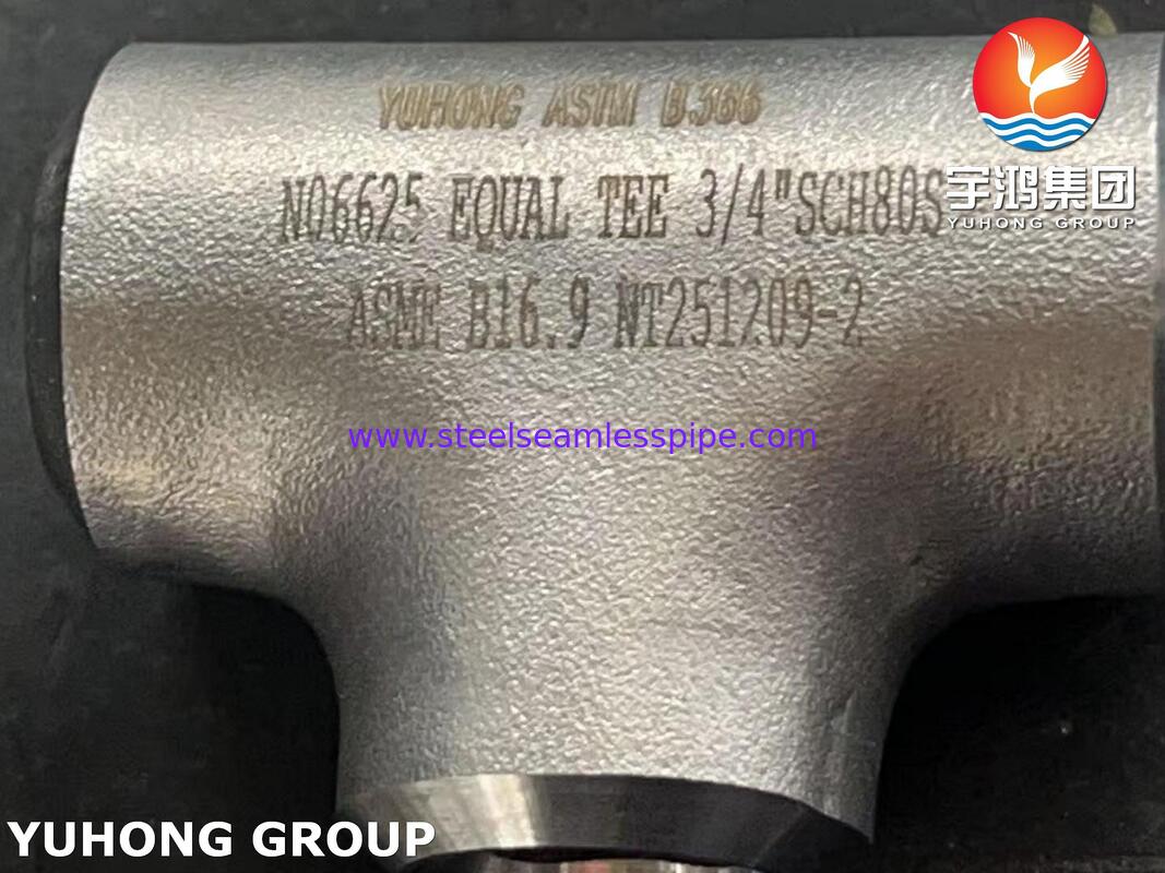 اتصالات ASTM B366 WPNCMC UNS N06625 / آلیاژ نیکل اینکونل 625 سه راهی اتصالات ASME B16.5