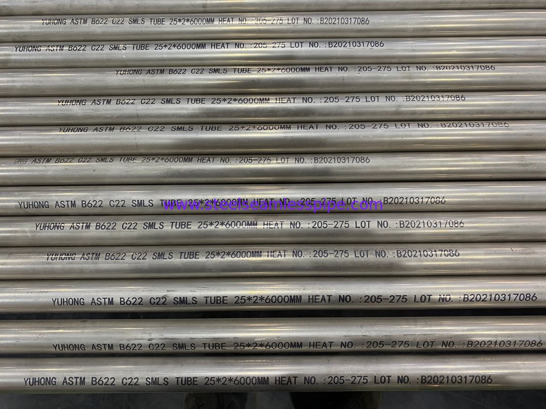 ASTM B622 C22 (UNS NO6022) لوله بدون درز از فولاد استیل، ET (ASTM E571) ، UT ((ASTM E213)