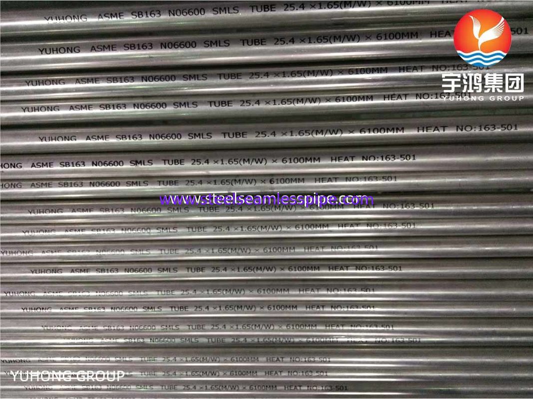 لوله های آلی Nicke Inconel 600 لوله های بدون درز برای مبادله گرما SB163 UNS N06600