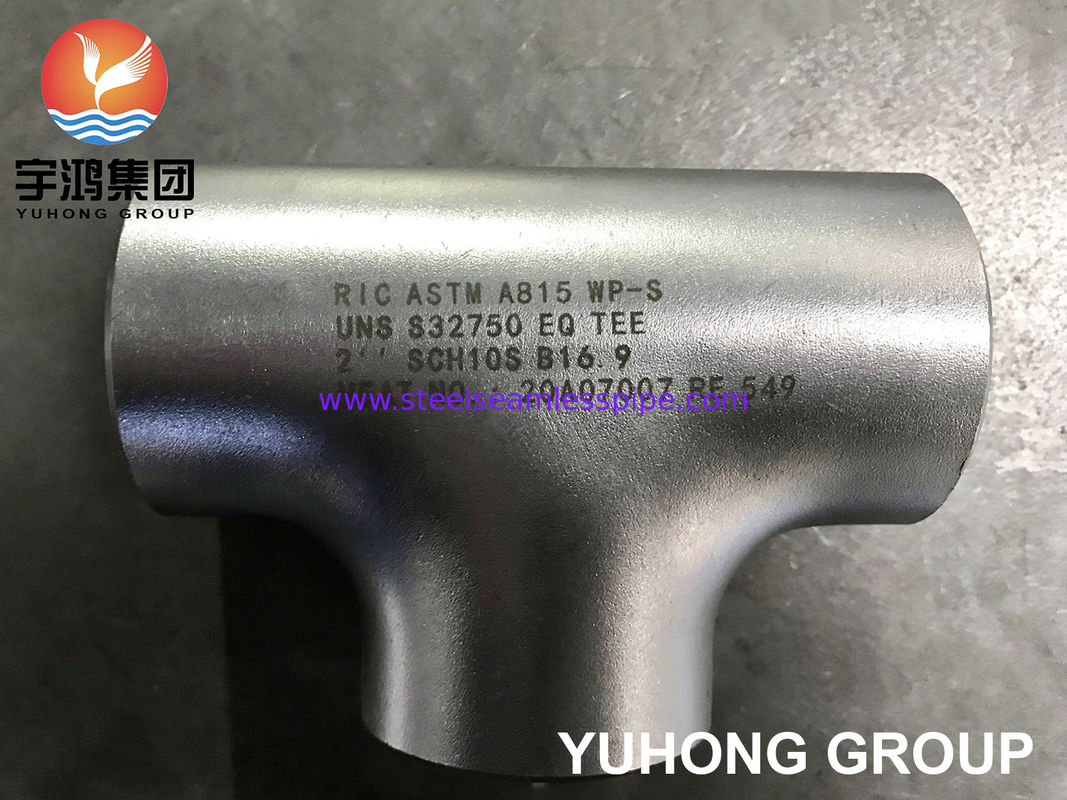 اتصال سه راهی مساوی فولاد ضد زنگ سوپر دوبلکس ASTM A815 S32750 با قابلیت سرویس دهی در محیط کلریدی، اتصالات جوشی لب به لب