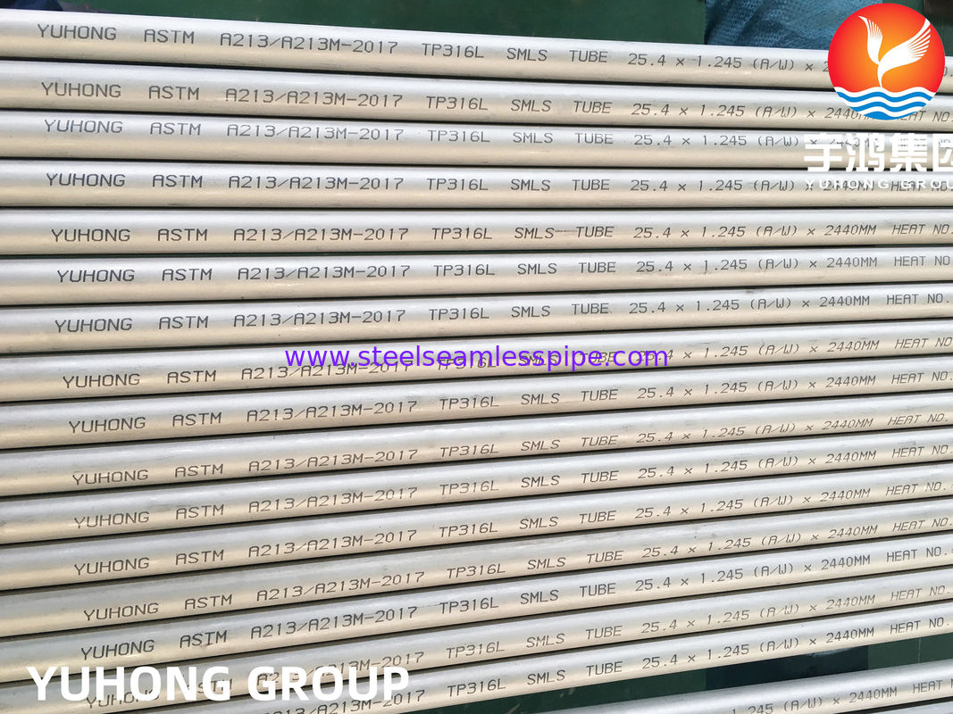 لوله مبدل حرارتی بدون درز ASTM A213 TP316L S31603 SUS316L از فولاد ضد زنگ