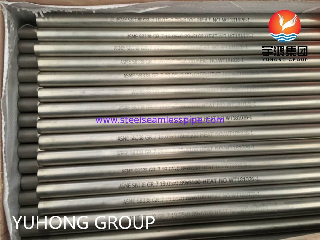 لوله فولادی بدون درز آلیاژ تیتانیوم ASME SB338 GR.7 برای کندانسورها و مبدل های حرارتی