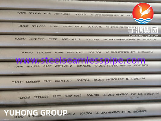ASTM A312 TP304، TP304L لوله بدون درز از فولاد ضد زنگ برای صنعت شیمیایی