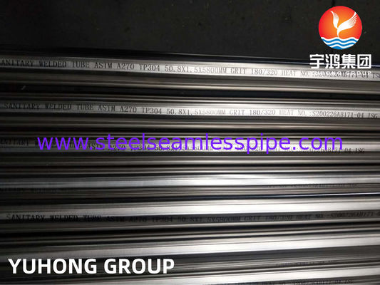 لوله جوش داده شده فولادی ضد زنگ آنیل روشن بهداشتی ASTM A270 TP304