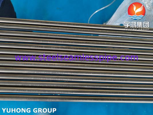لوله بدون درز آلیاژ نیکل، ASTM B622/ B619 /B626 UNS N10276 (C-276 / 2.4819) لوله HASTELLOY