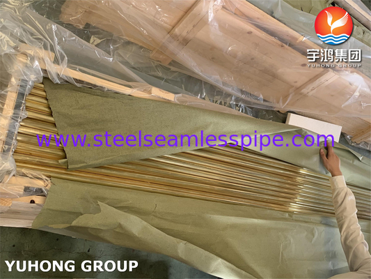 لوله برنجی Admiralty لوله آب برنز لوله آلیاژ مس Tu B111 C44300 19.05MM*2.11MM*7315MM ,O61,ET/HT مبدل حرارتی