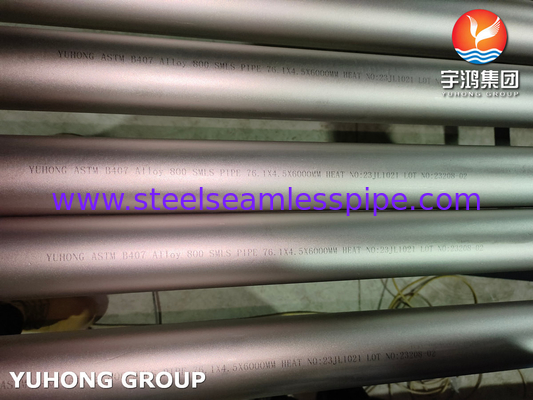 ASTM B407 ASME SB407 UNS N08810 آلیاژ 800 NICKEL ALLOY لوله بدون درز ABS تایید شده