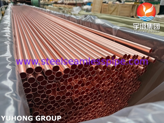 لوله کندانسور بدون درز مس و آلیاژ مس ASTM B111 C12200 99.9Cu H55 H80
