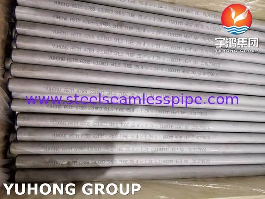 ASTM A789 UNS S31803 لوله های دوگانه فولادی فولادی بدون درهم یا جوش