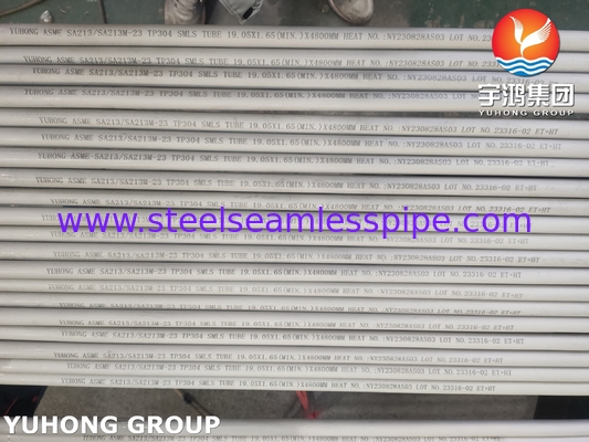 ASTM A213 TP304 لوله بی سیم فولاد ضد زنگ برای مبادله گرما و دیگ
