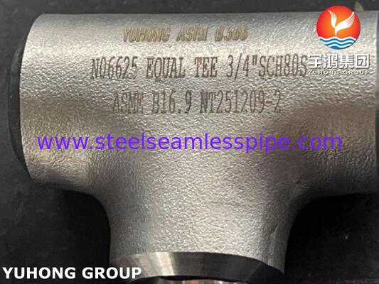 اتصالات ASTM B366 WPNCMC UNS N06625 / آلیاژ نیکل اینکونل 625 سه راهی اتصالات ASME B16.5