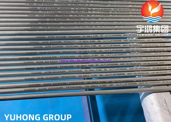 لوله بدون درز ترشی و آنیل شده ASTM A269 / ASME SA269 TP316L اندازه: 10*0.65*6000 میلی متر