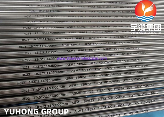 ASME SB622 UNS N06022، 2.4602، Hastelloy C22 لوله آلیاژ نیکل بدون درز، سطح روشن