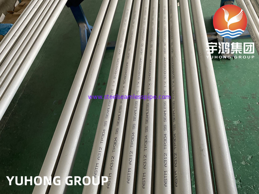 ASTM A312 TP304 لوله های بدون درز فولادی ضد زنگ سطح ترشی PT موجود
