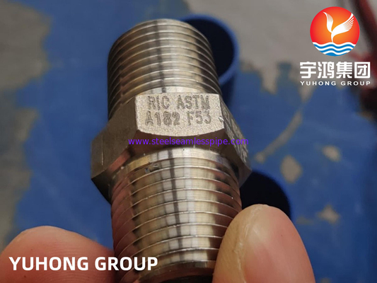 اتصالات جعلی فولاد ASTM A182 F53 HEX NIPPLE TBE 1/2 