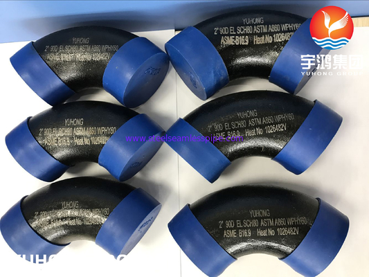 ASTM A860 WPHY60 SCH40 BW B16.9 اتصالات لوله فولادی رنگ مشکی