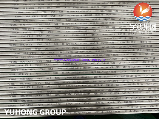 لوله های مبدل حرارتی بدون درز ASTM A213 A213M ASME SA213 TP304 SS حداقل ضخامت دیوار